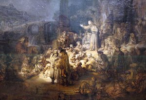 バプテストは説教します 作： Rembrandt van Rijn